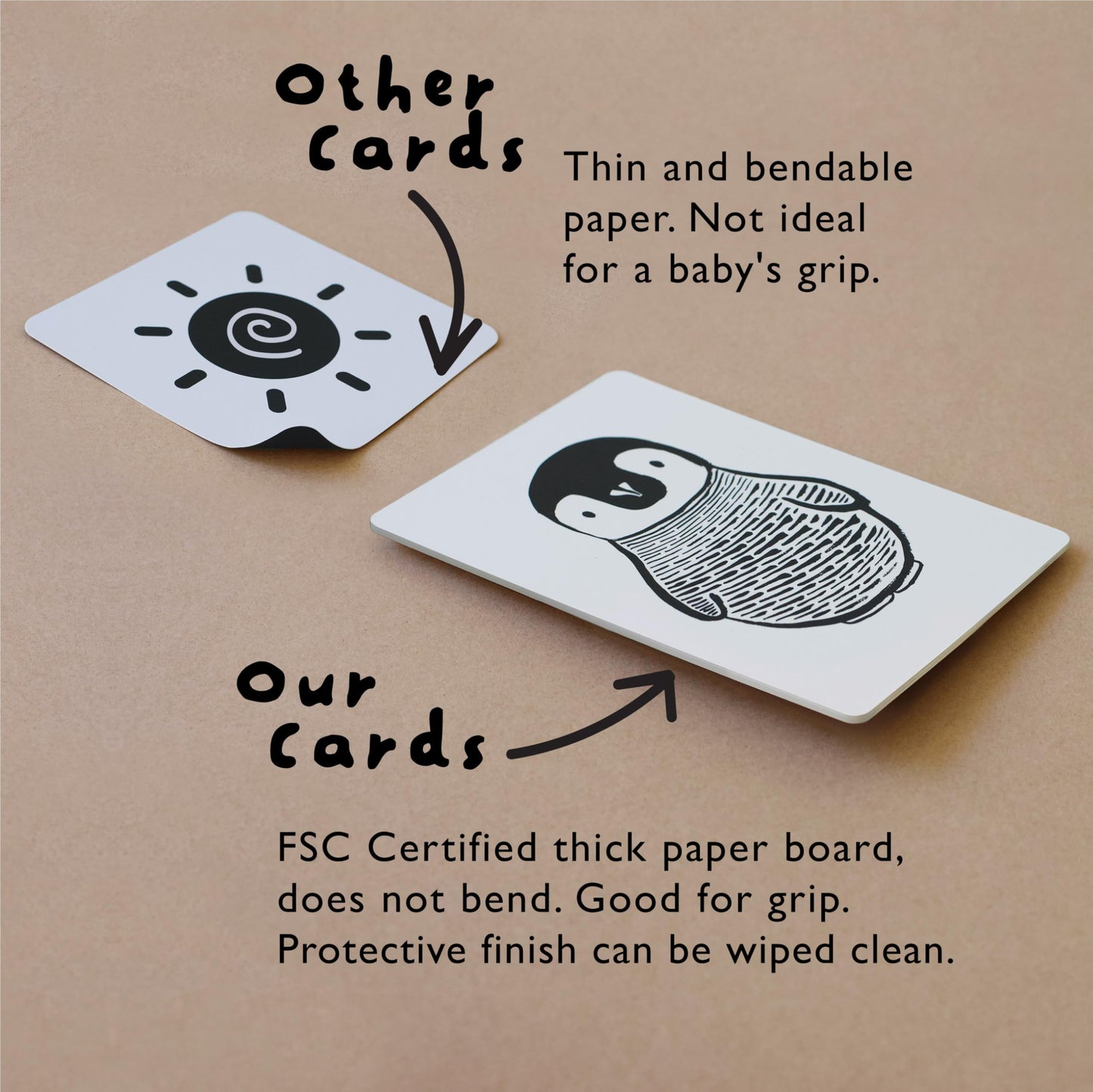 Wee Gallery Art Cards for Baby, Durable High Contrast Black and White Animal Flashcards for Newborns, Brain Development, Sensory Toys, Tummy Time Essentials for Infant and Toddler - Rainforest Animals