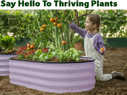 Plant & Plot Galvanized Raised Garden Beds Outdoor // 4×2×1 ft Planter Raised Beds for Gardening, Vegetables, Flowers // Large Metal Garden Box (Lavender)