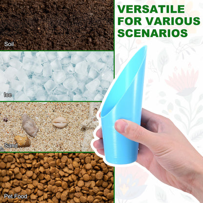 M METERXITY 18-Pack Bonsai Soil Scoops, Plastic Garden Soil Scoops Bucket Shovel Potting Scoopers for Transplanting/Flower Planting/Plant Succulent, Colorful Small Gardening Tools [Multicolor]