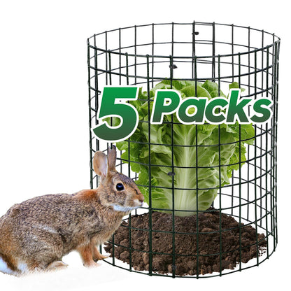 Alphatool 5 Packs Plant Protectors from Animals - 15pcs 17''L*12''H Easy to Bend Chicken Wire Nets Plant Cages Covers for Rabbits Squirrels Deers, Garden Bunny Barricades with Ties, Stakes, Gloves