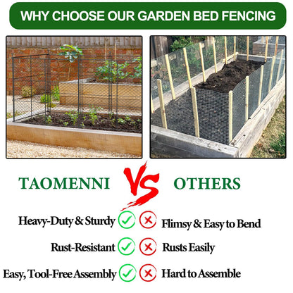 6 Panels Chicken Wire Plant Protectors, 14.26ft(L) x 24in(H) Plant Protectors from Animals, Raised Garden Bed Fencing, Garden Protection Bunny Barricades from Chicken Squirrels for Vegetables