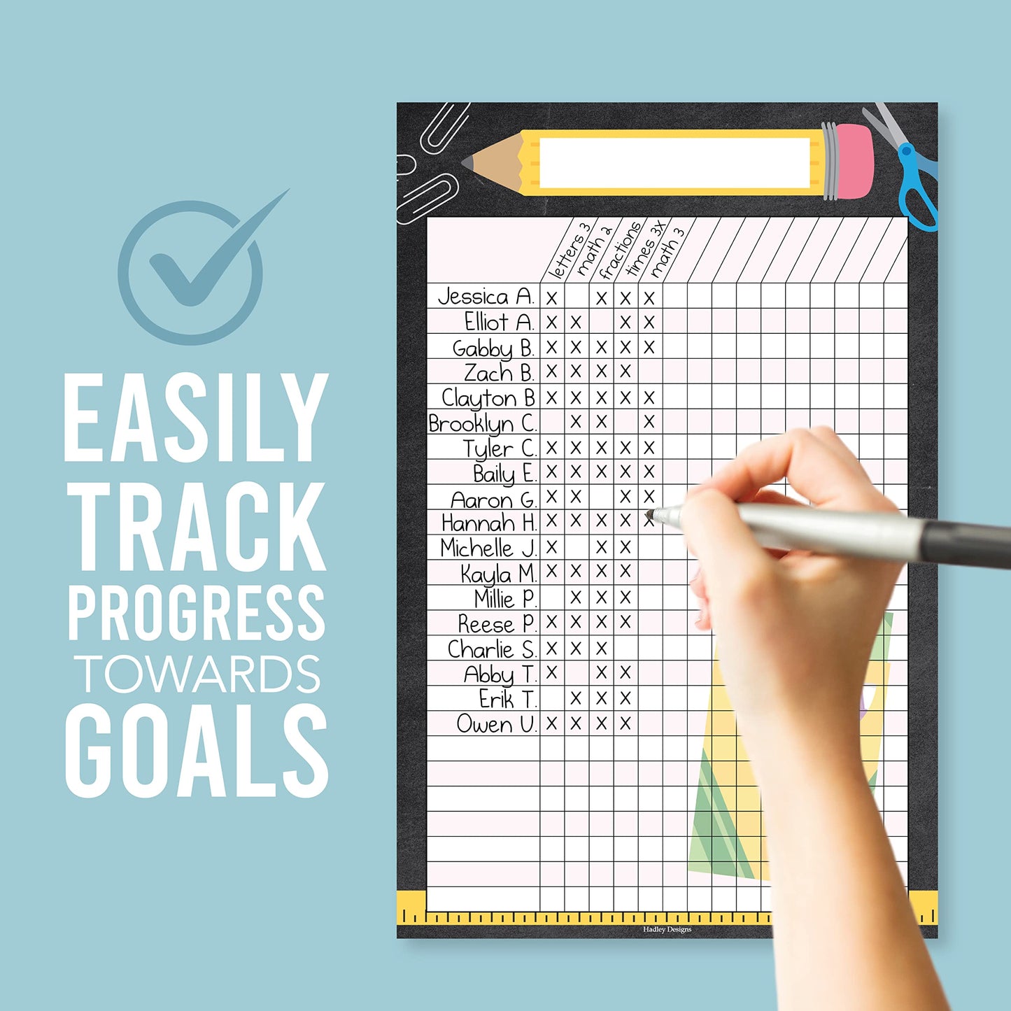Attendance Chart for Classroom Management - 4 Incentive Chart for Classroom Essentials, 11x17 Student Behavior Charts and Homework Tracker, Teachers Class Attendance and Assignments Log