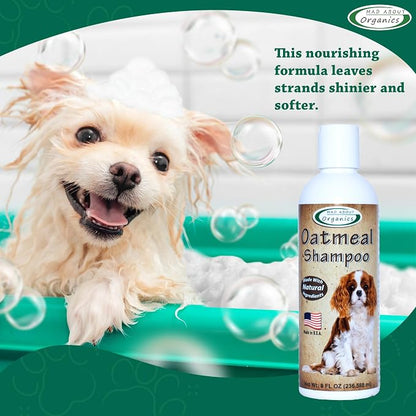 Oatmeal Dog Shampoo for Itchy Skin - Gentle, pH-Balanced Cleanser with Calming Vanilla & Lavender - Ideal for Dry, Flaky & Sensitive Coats - Mild Formula for Comfort (8 Ounce)