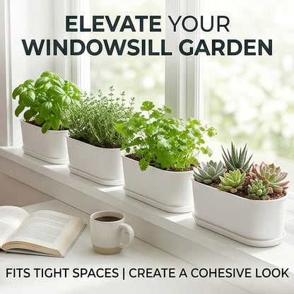 YANGYIXIN Rectangular Planter Box Versatile Window Planter for Small Plant Pots, Ideal Herb Planter Indoor Garden