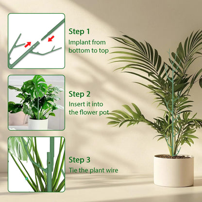 Obralitic 10 Pack Stackable Plant Support Stakes, Versatile Garden Trellis for Climbing & Vining Plants, Sturdy Reusable Plant Poles for Indoor & Outdoor Potted Plants, Monstera, Pothos, Philodendron