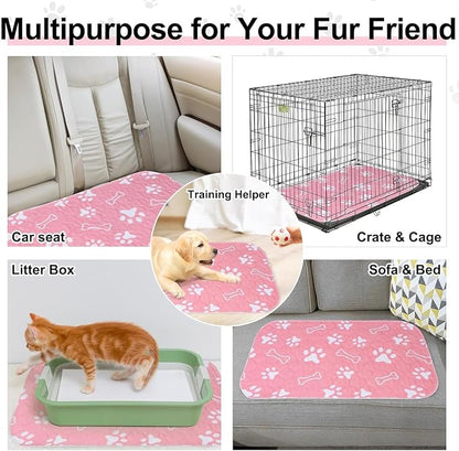 BEAUTYZOO Washable Pee Pads for Dogs, 36" x 72" Extra Large Reusable Puppy Pads, Absorbent Potty Training Dog Mats, Non-Slip Pet Whelping Pads for Incontinence, Housebreak, Crate, Bed, Playpen, Pink