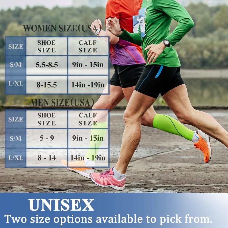 CHARMKING Compression Socks for Women & Men (8 Pairs) 15-20 mmHg Graduated Copper Support Calf Socks are Best for Pregnant, Nurses - Boost Performance, Circulation, Knee High Wide Calf(S/M, Multi 17)