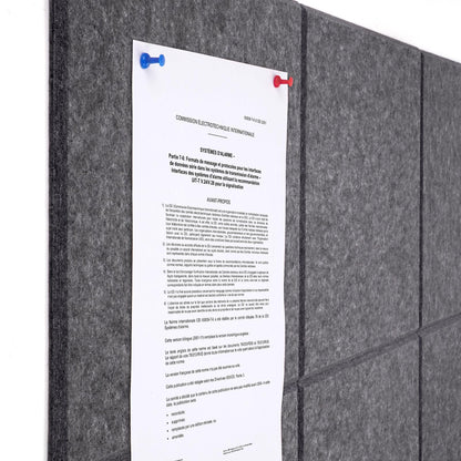 Large Cork Board Alternative 48" X 36" Bulletin Board - 12 Pack Removable Felt Wall Tiles with 30 pushpins, Large Cork Boards for Walls Cork Board for Office Pin Board Tack Board - Dark Gray