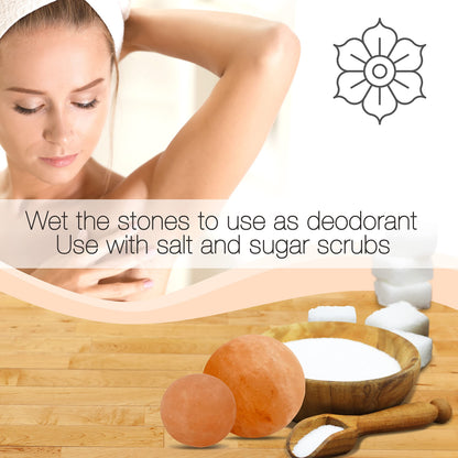SereneLife Himalayan Rock Salt Massage Stones, 7 Piece Set of Pink Crystals for Spa Healing and Therapy Hand Carved Usable as Detox Heated or Frozen Natural Crystal Deodorant Bar Massaging Scrub Balls