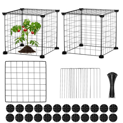 CIEOVO Plant Protectors from Animals, Heavy Duty Metal Plant Cages, 12"x12" Chicken Wire Cloche for Plants Wire Plant Covers Garden Protection Garden Plant Cloche, Chicken Wire Cloche Plant Protector