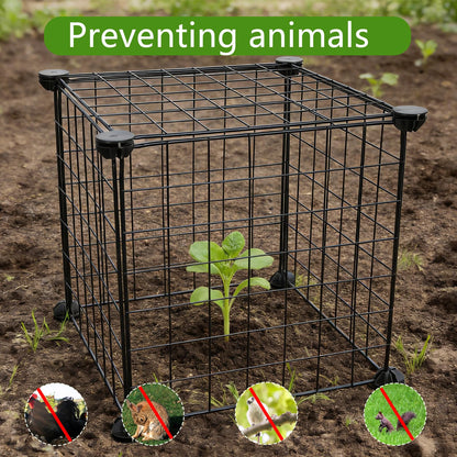 CIEOVO Plant Protectors from Animals, Heavy Duty Metal Plant Cages, 12"x12" Chicken Wire Cloche for Plants Wire Plant Covers Garden Protection Garden Plant Cloche, Chicken Wire Cloche Plant Protector