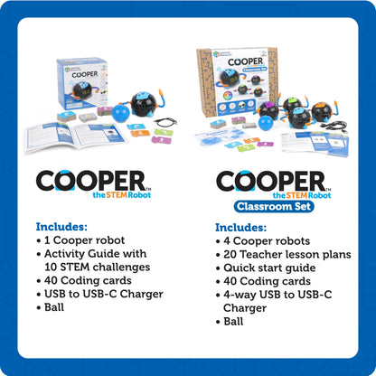 Learning Resources Cooper the STEM Robot, Coding Toy for Kids, Interactive STEM Robot for Classroom, Rechargeable Programming Toy, Ages 5+