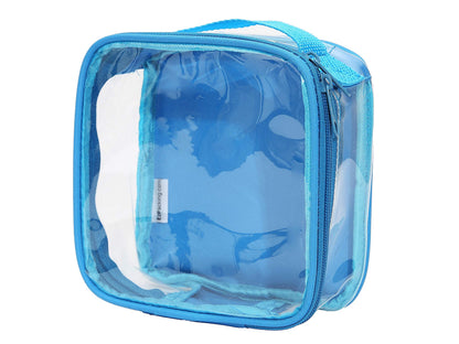 EzPacking Clear TSA Approved 3-1-1 Travel Toiletry Bag for Carry On/Quart Size Transparent Liquids Pouch for Airport Security/Reusable See Through Vinyl & PVC Plastic Organizer Men Women (Turquoise)