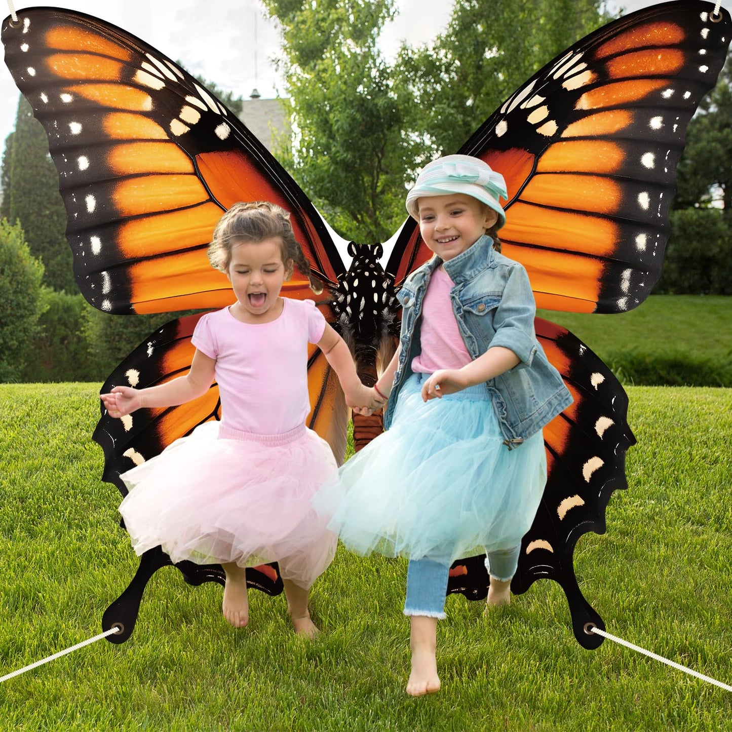 Butterfly Wings Backdrop Decoration Spring Monarch Butterfly Decor Photograph Background VBS Large Butterflies Party Hanging Banner Birthday Supplies for Women Girl Halloween Booth Photo Props Wall