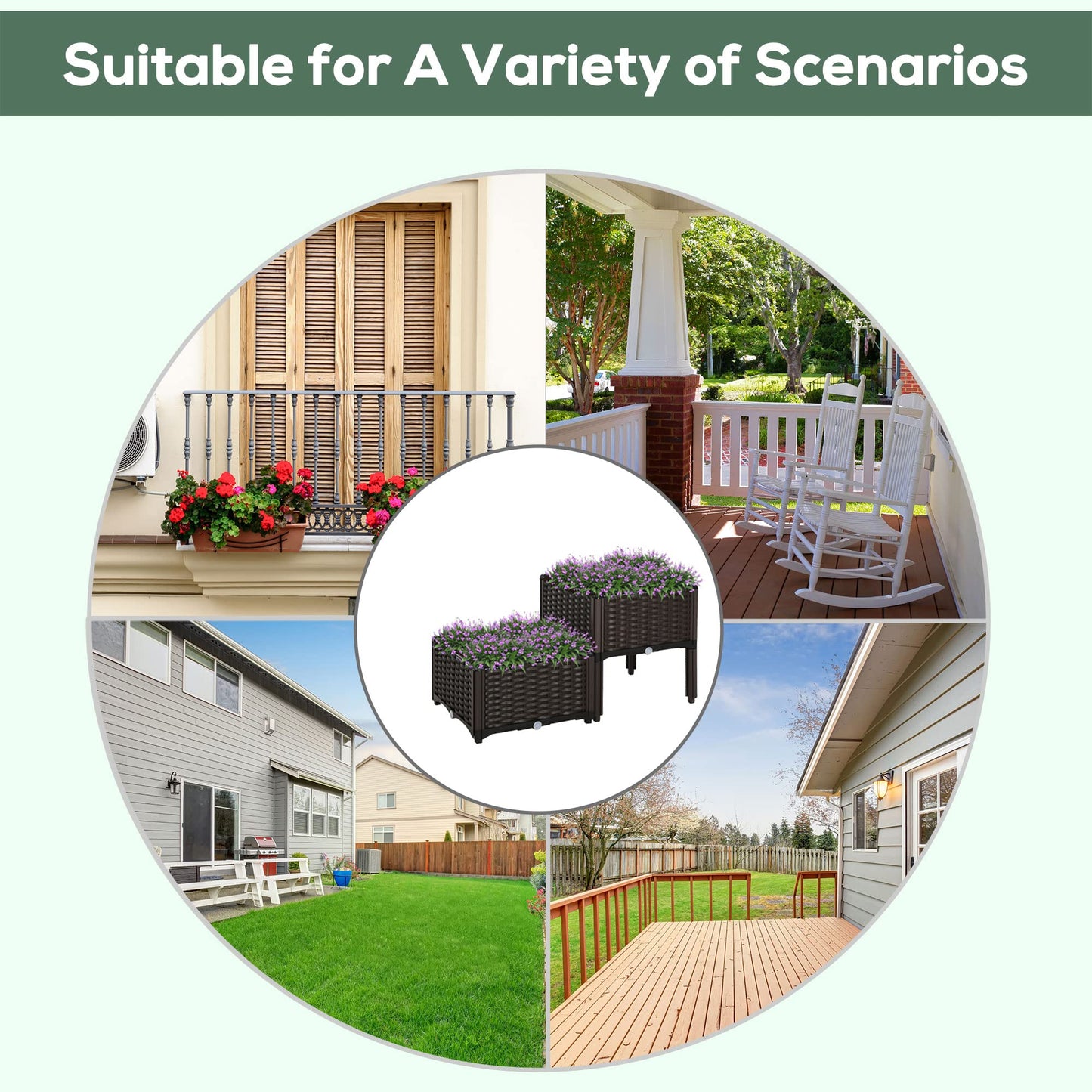 Outsunny 2 Piece Raised Garden Bed with Legs, Planter Box Raised Bed to Grow Flowers, Herbs & Vegetables, Brown
