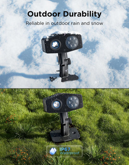 Govee Outdoor Decoration Projector Light, Upgraded LED Snowflake Projector, 180° Rotation, 20 HD Effects & 58 Scene Modes with App Control, IP67 Compatible with Alexa, Google Assistant, Matter