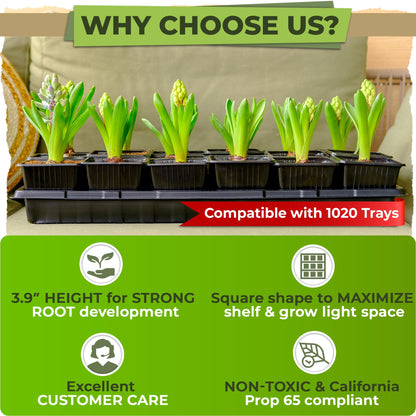 Carpathen Indoor Greenhouse with Grow Lights and 60 Nursery Pots Pack - 4 Tiers 27.2"L x 19.3"W x 54"H with 2 Dimmable Full Spectrum Light Strips and Spectrum Control - Mini Greenhouse with PVC Cover