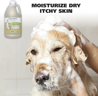 Wahl USA Dry Skin & Itch Relief Pet Shampoo for Dogs – Oatmeal Formula with Coconut Lime Verbena Scent - 64 Oz - Model 821004-050