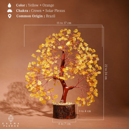 Crystal Tree of Life Birthday Gifts for Women, Men, Friends, Handmade Home Decor, Office, Room Decoration, Citrin Healing Crystal Chakra Tree for Money, Positivity, Good Luck Gifts for Her, Mom & Dad