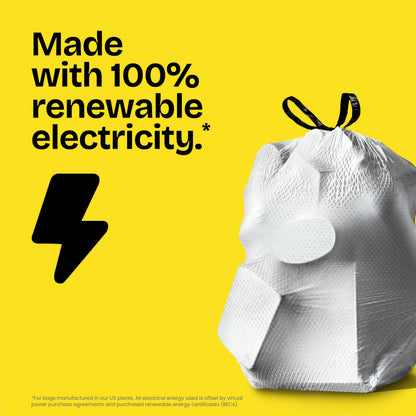 Glad Medium Trash Bags, 8 Gallon, Lemon Fresh Bleach Garbage Bags, Resists Bacterial Odors with Drawstring, 80 Count