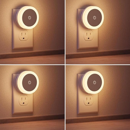 Briignite Night Lights Plug into Wall, [2 Pack], Nightlight with Light sensors, LED Night Light for Kids Room, Baby Night Light, Bathroom NightLights, Stair Lights, Hallway Light, Warm White