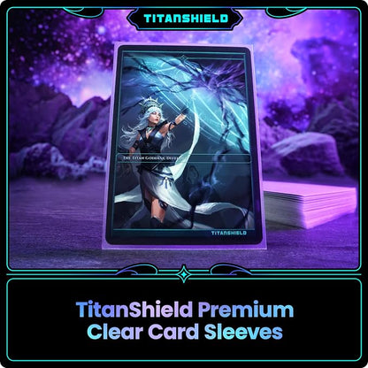 TitanShield Premium Card Sleeves | Compatible with Pokemon, One Piece, Lorcana, Flesh & Blood, & Magic The Gathering MTG | (150 Sleeves - Standard) (30, Clear, Standard | 66x91mm)
