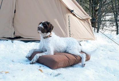 WHITEDUCK Outdoor Dog Bed Heavy-Duty 12oz Canvas, Water-Repellent Cotton, Machine Washable Removable Cover with Full-Length Zipper, Dog Bed for Large Dogs & Crate, (Black) 35" Lx20 Wx4.3 th (M)