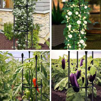 Tomato Cages for Garden Sturdy Metal Plant Stakes SupKing 2 Pack 47 Inch Tall Adjustable Heavy Duty Plant Support Cage Trellis for Outdoor Climbing Rose Vegetables Plants Flowers Comes 20 Twist Ties