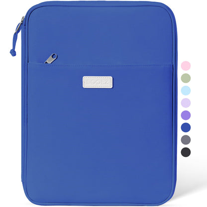 Sooez Zipper Binder Bag, 1 Inch Binders 3 Ring O-Ring, 5-Tab Dividers Expanding File Folder, 500-Sheet Capacity Three Ring Binder, Dark Blue