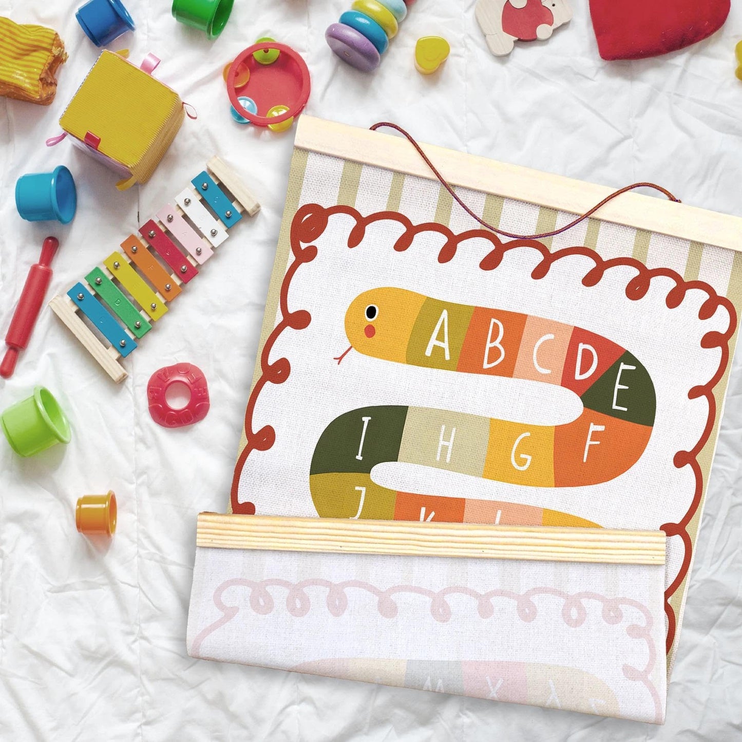 LKETW Snake Alphabet Classroom Poster Hanger Frame 12x16 Inch, Alphabet ABC Educational Wall Art Posters for Classroom, Kids Hanging Banner Decor for Nursery Toddler Boy Girl Room Bedroom Playroom