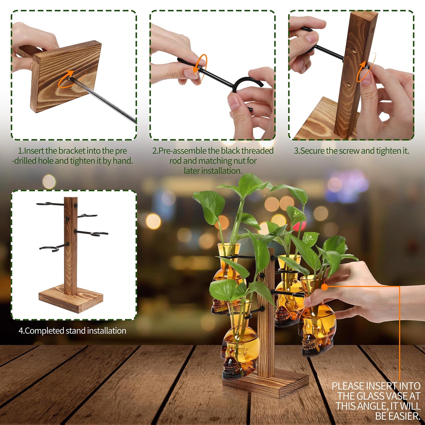 Plants Propagation Stations Skull Glass Propagation Birthday Gift for Women Garden Plant Lovers - 4 Skull