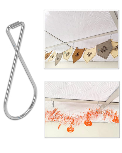 NACETURE Ceiling Hook Clips- 20 Pack Drop Ceiling Hanger Hooks Hanging on Suspended Ceiling Tile, Grid Clips Heavy Duty for Light Plant Office Home Stores Classroom and Wedding Decorations