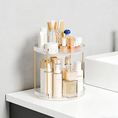 Yieach Acrylic 360 Rotating Makeup Organizer and Perfume Organizer (2 Tier)