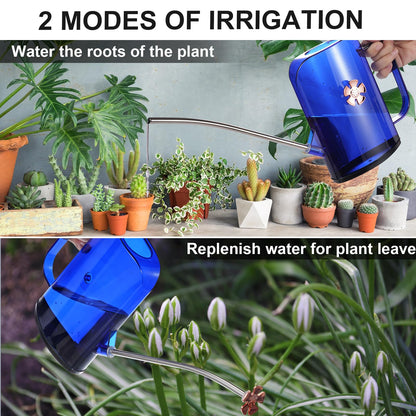 Watering Can Indoor for House Plants Small Watering cans with Long Spout Flower Model Sprinkler Head 1.2L (Blue, 1.2L)