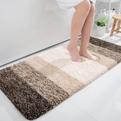 OLANLY Large Bathroom Rugs Mat 50x30, Extra Soft Absorbent Microfiber Bath Rugs, Rubber Backing, Quick Dry, Washable Bath Mats for Bathroom Floor, Tub and Shower, Home Decor Accessories, Light Brown