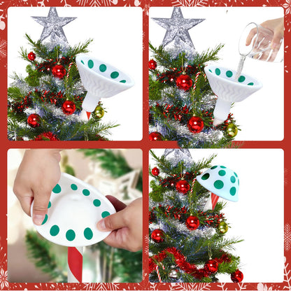JJI Christmas Tree Watering System with Long Funnel Christmas Tree Watering Funnel Christmas Decorations (Mushroom Green)