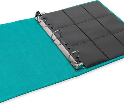Vault X Slim Ring Binder, 540 Cards, fits 9 Pocket Pages, Exo-Tec Material, 3 D-Ring Folder, for Trading Cards (Teal)
