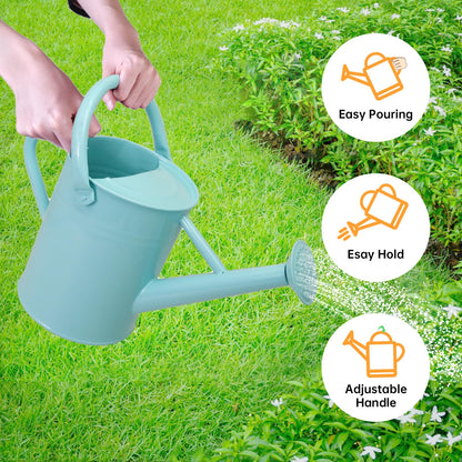 Lechloris Metal Watering Can for Outdoor Plants, 1 Gallon Galvanized Steel Watering Can with Removable spout for Outdoor & Indoor Use, Perfect for Garden Flower, Houseplants, Mint