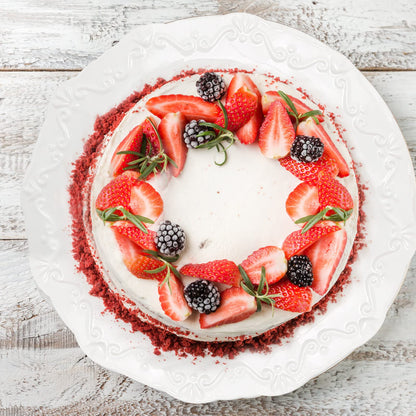 Vkinman 10 Inch Porcelain Round Cake Stand, Dessert Stand, Cake Stand for Party, Home Decorating Stand