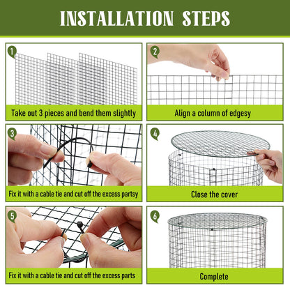 Otoolling 12 Pack 24" x 12" Garden Plant Protectors from Animals with Detachable Covers Metal Plant Cage Chicken Wire Cloche with Ground Stakes and Nylon Tie for Flower Vegetable to Keep Animals Out