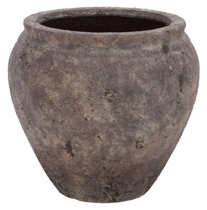 SAFAVIEH Outdoor - Ramsey Planter Pot with Drainage - Antique Brown Ficonstone Cement - Weather Resistant - Ideal for Patio, Garden, Backyard, 14.2" Wx 14.2" D x 13" H (PAT1553A)