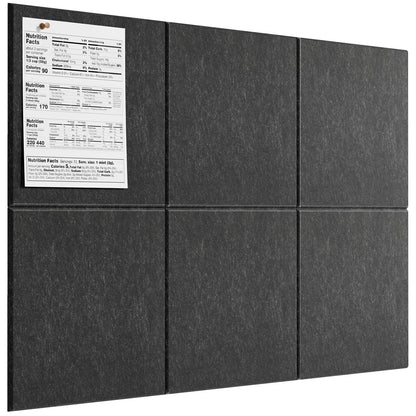MaxGear Large Cork Board for Wall 36" x 24", Dark Gray Bulletin Board, 6 Pack Felt Wall Tiles with Pushpins, Cork Boards for Office Pin Board Tack Board Cork Boards