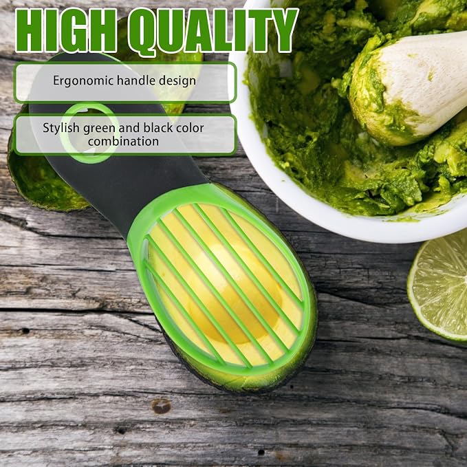 Good Grips 3-in-1 Avocado Slicer, Stainless Steel Blade, Manual Kitchen Tool, Dishwasher Safe Green