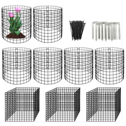 10 Pack Round Plant Protector from Animals, 30 Pcs 12 x 12 Metal Mesh to Keep Animals Out Wire Plant Protectors for Rabbits Chicken Duck Bunny Barricades for Garden Vegetable Flowers Protection