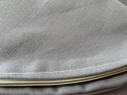 Organic Cotton Canvas Dog Bed: Removable Cover, Natural Fill - Made in USA (Blue Gray, X Small 18" x 6" inches)