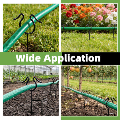 U0U 5 Pack Garden Hose Guide Spike,14Inch Metal Hose Guides for Garden,Heavy Duty Hose Guide Stakes for Keeps Garden Hose Out of Flower Beds and Plant Protection (5, Black)