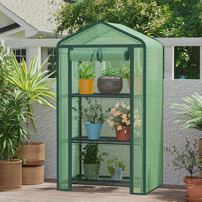 TianC beauty Greenhouse for Indoor Outdoor, Small Plastic Plant Green House 3-Tier Rack Stand Portable Greenhouses with Durable PE Cover for Seedling