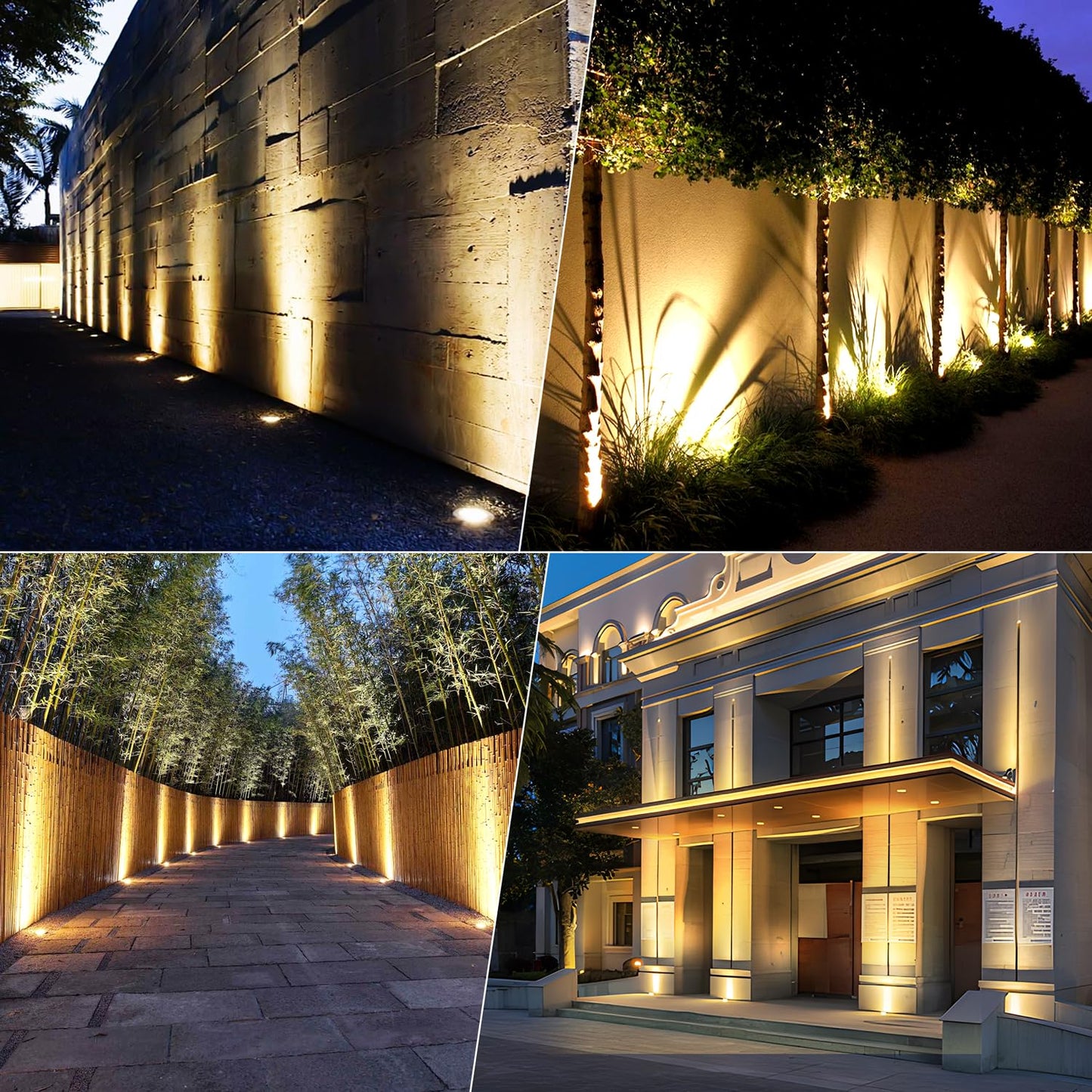 AOAXL 6W Well Lights Outdoor,110V 120V Landscaping Lights IP68 Waterproof 2700k Warm White Outdoor In-Ground Lights for Yard, Garden Patio, 8 Pack