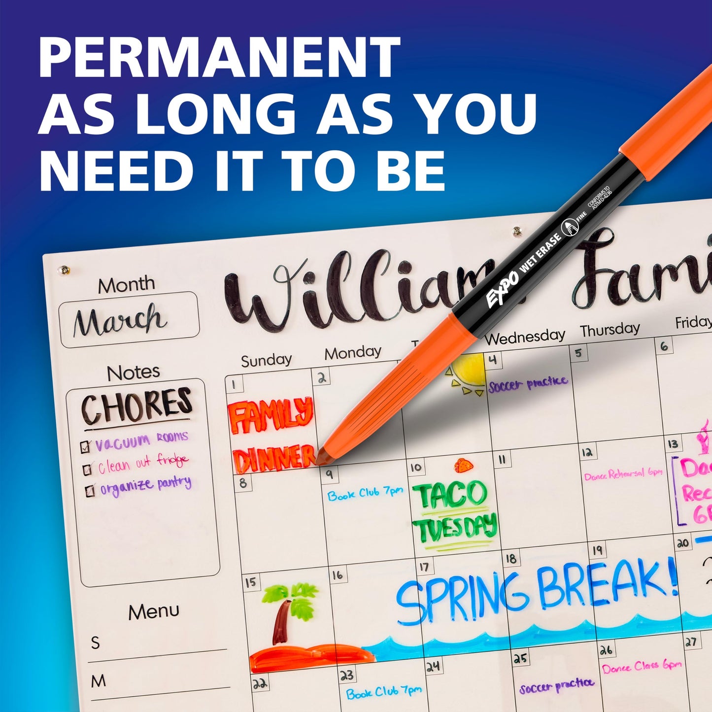 EXPO Wet Erase Markers, Semi-Permanent, Fine and Ultra-Fine Tips, 36 Count - For Writing on Glass, Whiteboards, Mirrors, Calendar, Labeling, Organizing