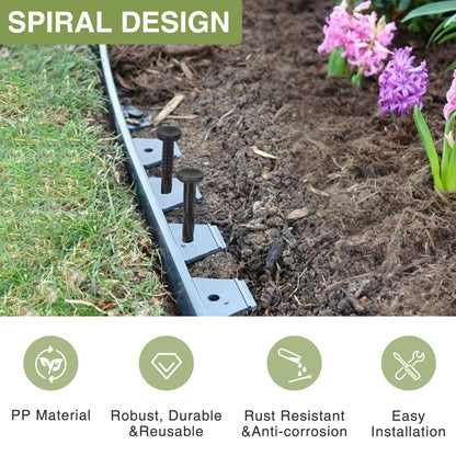 100Pack Plastic Landscape Edging Spikes, 8 Inch Spiral Landscape Anchoring Spikes，Landscape Spikes for Garden Lawn Yard, Paver Edging, Weed Barrier, Artificial Turf & More